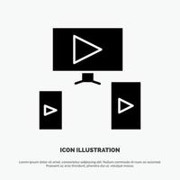 computer video ontwerp solide glyph icoon vector