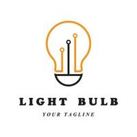 creatief licht lamp logo en vector met leuze sjabloon