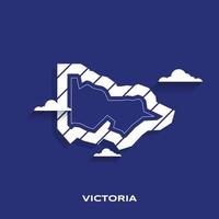 sjabloon voor sociaal media, vector kaart van Victoria staat met grens, zeer gedetailleerd illustratie in achtergrond blauw kleuren.
