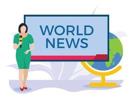 nieuws anker presenteren wereld nieuws vector