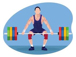 mannetje gewichtheffer bodybuilding illustratie. vector