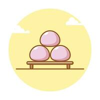 gemakkelijk tekenfilm illustratie van Japans voedsel mochi. voedsel concept vector