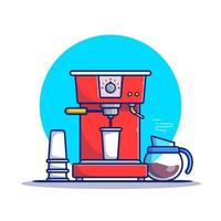 koffie machine peul, kop en koffie pot tekenfilm vector icoon illustratie. koffie machine icoon concept geïsoleerd premie vector. vlak tekenfilm stijl