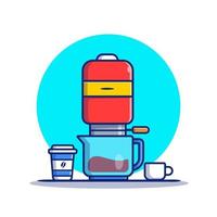 koffie machine v60, mok en kop tekenfilm vector icoon illustratie. koffie machine icoon concept geïsoleerd premie vector. vlak tekenfilm stijl