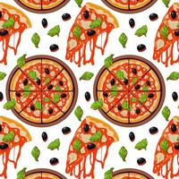 traditioneel Italiaans pizza van naadloos patroon vector