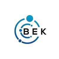 bek brief logo ontwerp op zwarte achtergrond. bek creatieve initialen brief logo concept. bek brief ontwerp. vector