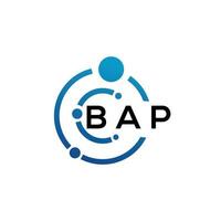 bap brief logo ontwerp op zwarte achtergrond. bap creatieve initialen brief logo concept. bap brief ontwerp. vector