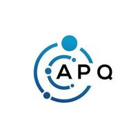 apq brief logo ontwerp op zwarte achtergrond. apq creatieve initialen brief logo concept. apq brief ontwerp. vector