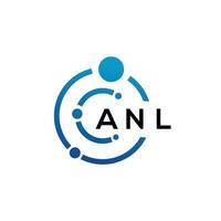 anl brief logo ontwerp op zwarte achtergrond. anl creatieve initialen brief logo concept. anl brief ontwerp. vector