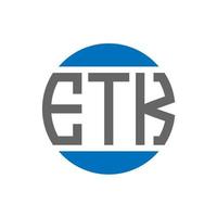 etk brief logo ontwerp Aan wit achtergrond. etk creatief initialen cirkel logo concept. etk brief ontwerp. vector