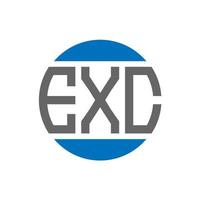 exc brief logo ontwerp Aan wit achtergrond. exc creatief initialen cirkel logo concept. exc brief ontwerp. vector