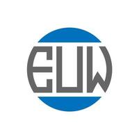 euw brief logo ontwerp Aan wit achtergrond. euw creatief initialen cirkel logo concept. euw brief ontwerp. vector