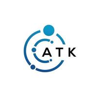 atk brief logo ontwerp Aan zwart achtergrond. atk creatief initialen brief logo concept. atk brief ontwerp. vector