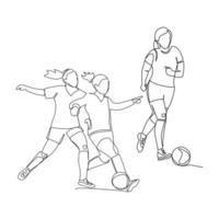 vector illustratie van meisjes spelen voetbal