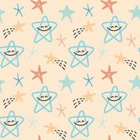 naadloos patroon met sterren voor baby textiel vector