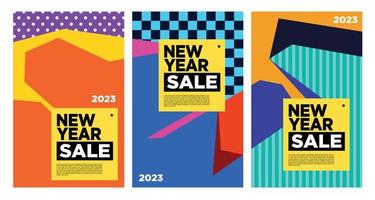 vector nieuw jaar 2023 uitverkoop met kleurrijk abstract achtergrond voor banier reclame