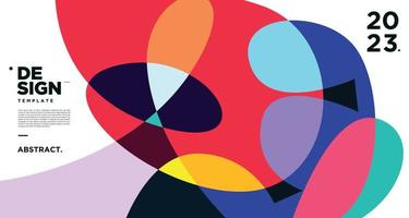 vector kleurrijk abstract vloeistof en meetkundig achtergrond voor nieuw jaar 2023