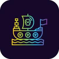 piraten schip creatief icoon ontwerp vector