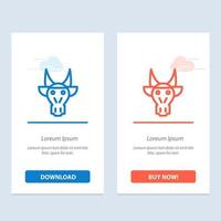 versiering dieren stier Indisch schedel blauw en rood downloaden en kopen nu web widget kaart sjabloon vector