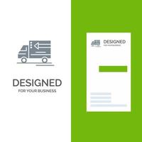 vrachtauto levering goederen voertuig grijs logo ontwerp en bedrijf kaart sjabloon vector