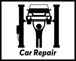 auto reparatie Bij de staan vector