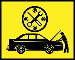 auto onderhoud en reparatie teken vector