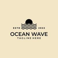oceaan en zee golven logo vector illustratie ontwerp