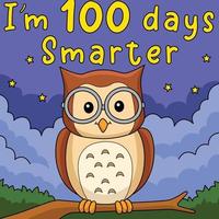 100ste dag van school- slimmer uil gekleurde tekenfilm vector