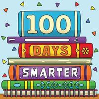 100ste dag van school- slimmer gekleurde tekenfilm vector