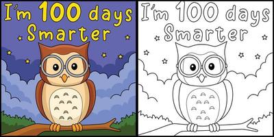100ste dag van school- slimmer uil illustratie vector