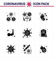 roman coronavirus 2019-nCoV 9 solide glyph zwart icoon pak lichaam gebouw hand- team arm water laten vallen virale coronavirus 2019november ziekte vector ontwerp elementen