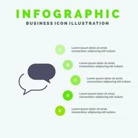 chatten babbelen sms mail solide icoon infographics 5 stappen presentatie achtergrond vector