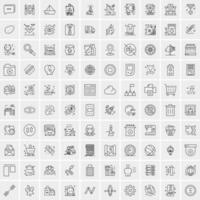 100 bedrijf pictogrammen voor web en afdrukken materiaal vector