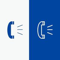 antwoord telefoontje cliënt ondersteuning klant ondersteuning lijn en glyph solide icoon blauw banier lijn en glyph solide icoon blauw banier vector