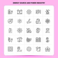 schets 25 energie bron en macht industrie icoon reeks vector lijn stijl ontwerp zwart pictogrammen reeks lineair pictogram pak web en mobiel bedrijf ideeën ontwerp vector illustratie