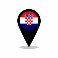 Kroatië land vlag vector met plaats pin ontwerp