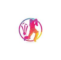 batsman spelen krekel. krekel wedstrijd logo. gestileerde cricketspeler karakter voor website ontwerp. krekel kampioenschap. vector