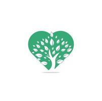 groen boom hart vorm concept logo ontwerp. abstract biologisch element vector ontwerp. ecologie gelukkig leven logotype concept icoon. boom logo ontwerp