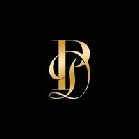 pd brief eerste logo ontwerp luxe en elegant 2 vector