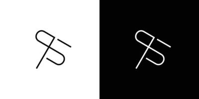 gemakkelijk en modern brief ts initialen logo ontwerp 3 vector
