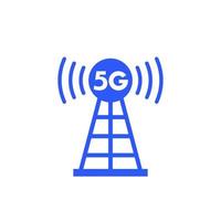 5g antenne toren, zender icoon Aan wit vector