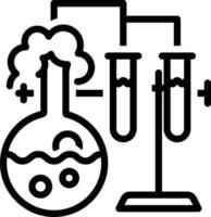 lijn icoon voor chemie test vector