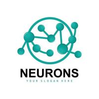 neuron logo, molecuul logo ontwerp, vector en, sjabloon illustratie