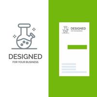 demo fles laboratorium toverdrank grijs logo ontwerp en bedrijf kaart sjabloon vector