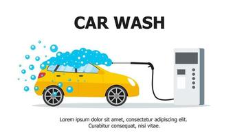 auto het wassen onderhoud. web illustraties in vlak stijl. vector