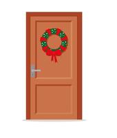 Kerstmis kaart, spandoek. venster en deur versierd voor kerstmis. gezelligheid, comfort. vector grafiek.