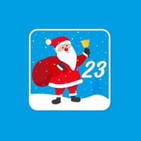 komst kalender. Kerstmis vakantie viering kaarten voor countdown december 23 vector