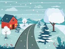 vector naadloos winter landschap. Kerstmis kaart eps 10