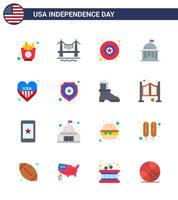 pak van 16 creatief Verenigde Staten van Amerika onafhankelijkheid dag verwant flats van hart Iers insigne Ierland vlag bewerkbare Verenigde Staten van Amerika dag vector ontwerp elementen