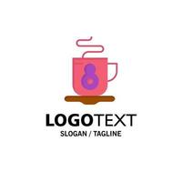 koffie thee heet bedrijf logo sjabloon vlak kleur vector